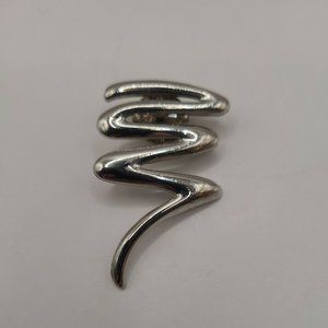 Vintage Zig Zag Silvertone Pin Artist Doodle Scribble